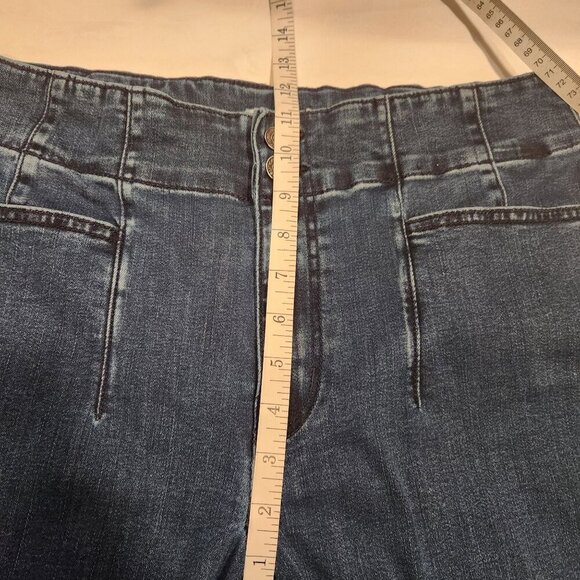 m jeans by maurices Womens 14R High Rise Flare Cool Comfort Sculptress Dark Wash - Picture 3 of 12